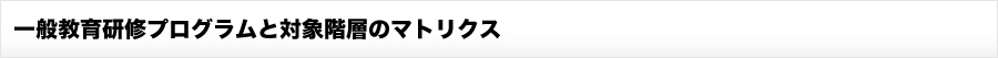 一般教育研修プログラムと対象階層のマトリクス