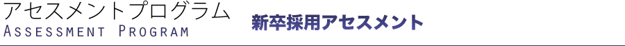 アセスメントプログラム 新卒採用アセスメント